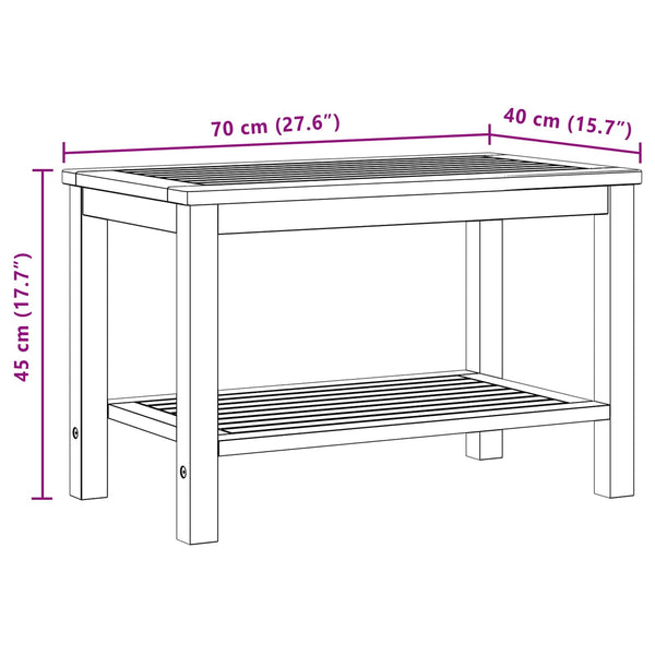 vidaXL Table d'appoint Bois d'Acacia Massif Huilé 70 x 40 x 45 cm