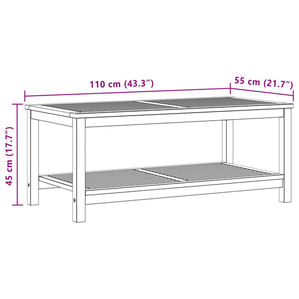 Akazie Beistelltisch Massivholz 110x55 cm