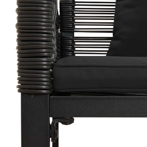 Gartenmöbel Set Schwarz Poly Rattan 4-teilig