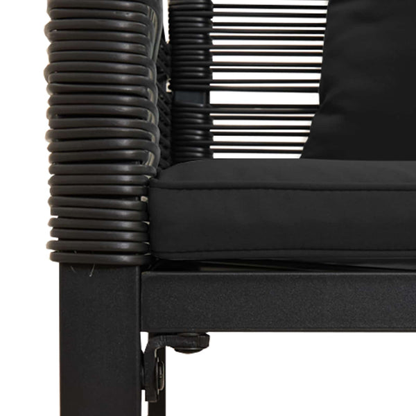 Gartenmöbel Set Schwarz Poly Rattan 4-teilig