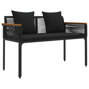 Gartenmöbel Set Schwarz Poly Rattan 4-teilig