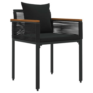 Gartenmöbel Set Schwarz Poly Rattan 4-teilig