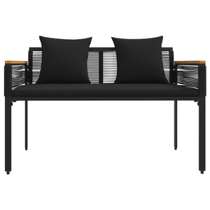 Gartenmöbel Set Schwarz Poly Rattan 4-teilig