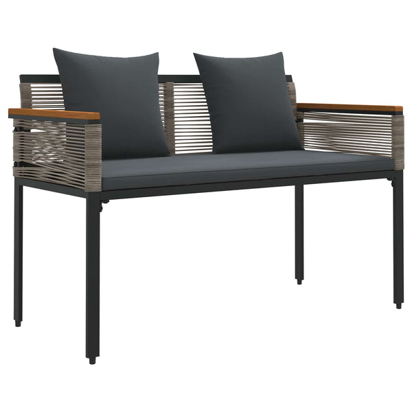 Gartenmöbel Set Poly-Rattan Grau mit Kissen