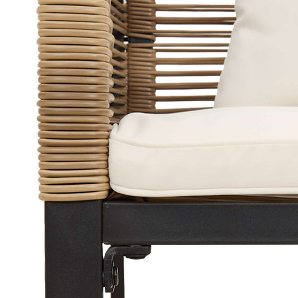 Gartenmöbel Set Poly-Rattan Beige/Cremeweiß