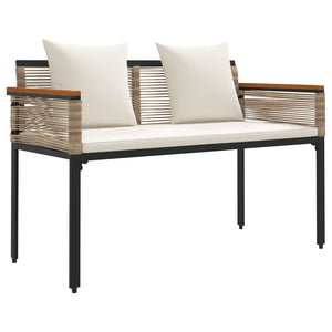 Gartenmöbel Set Poly-Rattan Beige/Cremeweiß