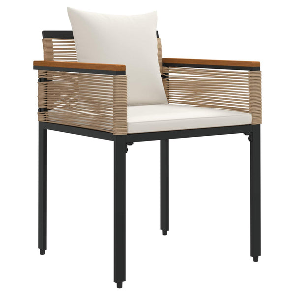 Gartenmöbel Set Poly-Rattan Beige/Cremeweiß