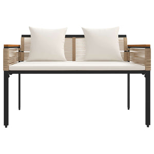 Gartenmöbel Set Poly-Rattan Beige/Cremeweiß