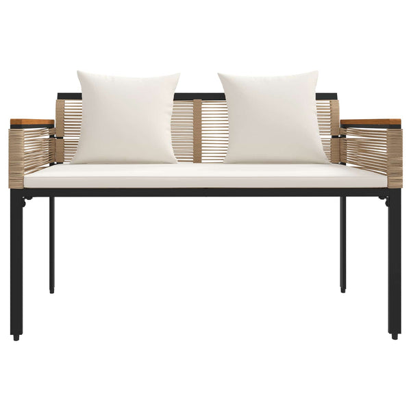 Gartenmöbel Set Poly-Rattan Beige/Cremeweiß