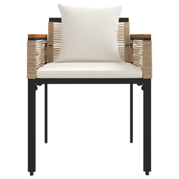 Gartenmöbel Set Poly-Rattan Beige/Cremeweiß