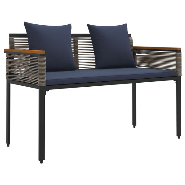 Gartenmöbel Set Grau/Marineblau Poly-Rattan