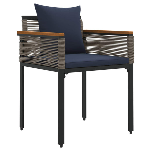 Gartenmöbel Set Grau/Marineblau Poly-Rattan
