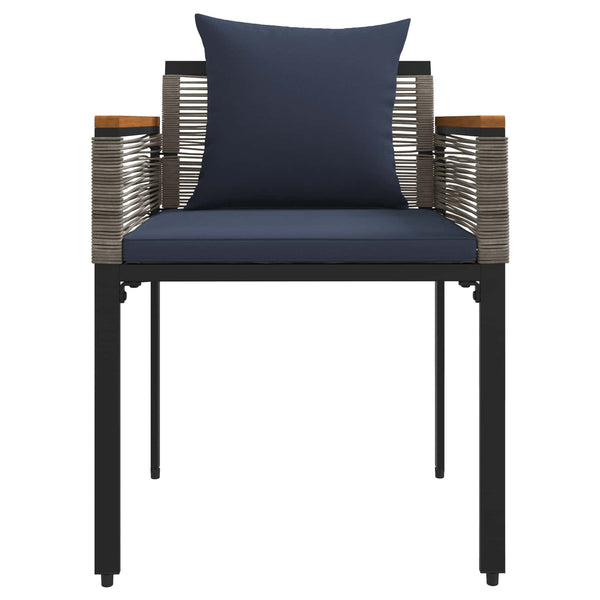 Gartenmöbel Set Grau/Marineblau Poly-Rattan