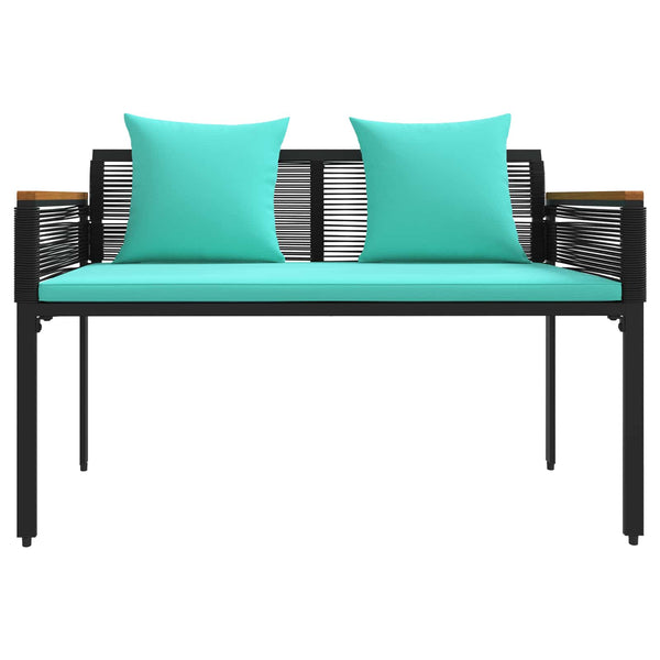 Gartenmöbel Set Poly-Rattan Schwarz Türkis