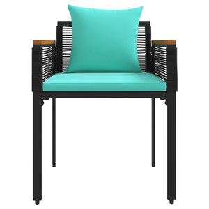 Gartenmöbel Set Poly-Rattan Schwarz Türkis