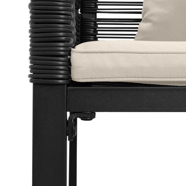 vidaXL Banc d'extérieur noir et crème 117 x 54 x 74,5 cm
