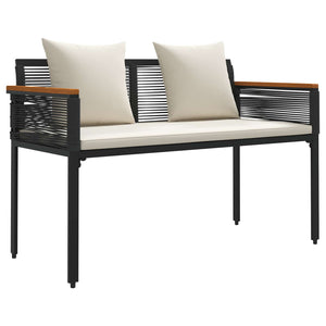 vidaXL Banc d'extérieur noir et crème 117 x 54 x 74,5 cm