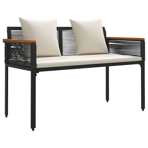 vidaXL Banc d'extérieur noir et crème 117 x 54 x 74,5 cm