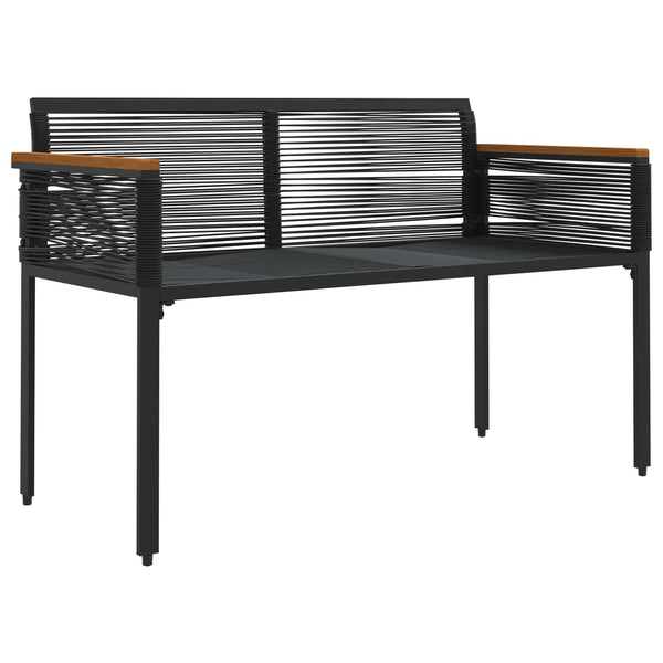vidaXL Banc d'extérieur noir et crème 117 x 54 x 74,5 cm