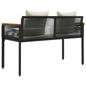 vidaXL Banc d'extérieur noir et crème 117 x 54 x 74,5 cm
