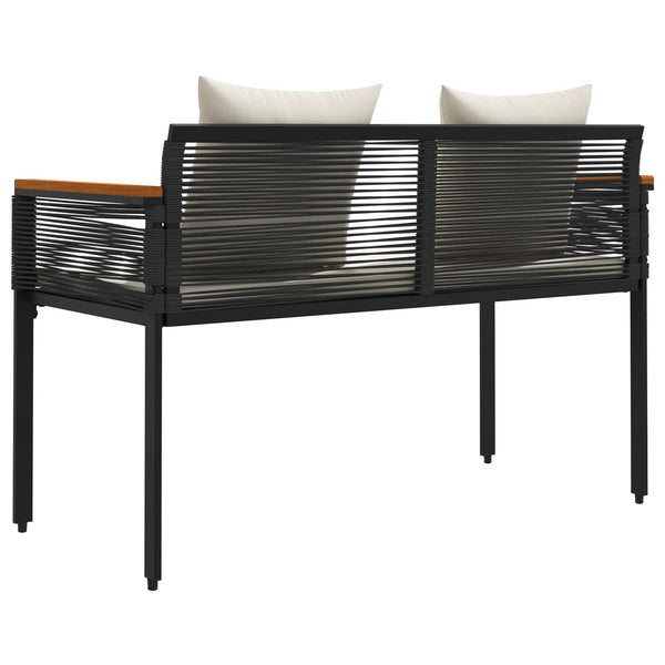 vidaXL Banc d'extérieur noir et crème 117 x 54 x 74,5 cm