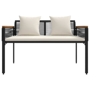 vidaXL Banc d'extérieur noir et crème 117 x 54 x 74,5 cm