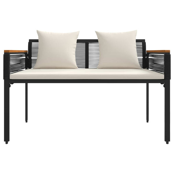 vidaXL Banc d'extérieur noir et crème 117 x 54 x 74,5 cm
