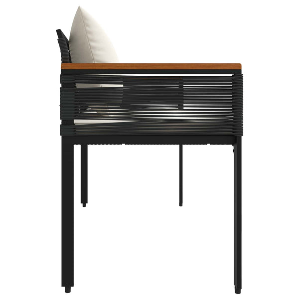 vidaXL Banc d'extérieur noir et crème 117 x 54 x 74,5 cm