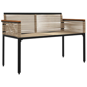 vidaXL Banc d'extérieur beige et blanc crème 117 x 54 x 74,5 cm résine tressée