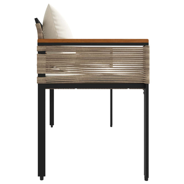 vidaXL Banc d'extérieur beige et blanc crème 117 x 54 x 74,5 cm résine tressée