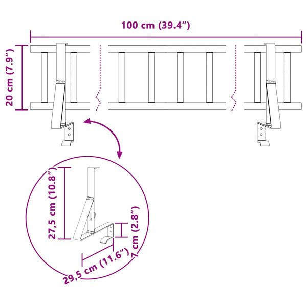 Dachschneeschild Anthrazit Stahl 100cm