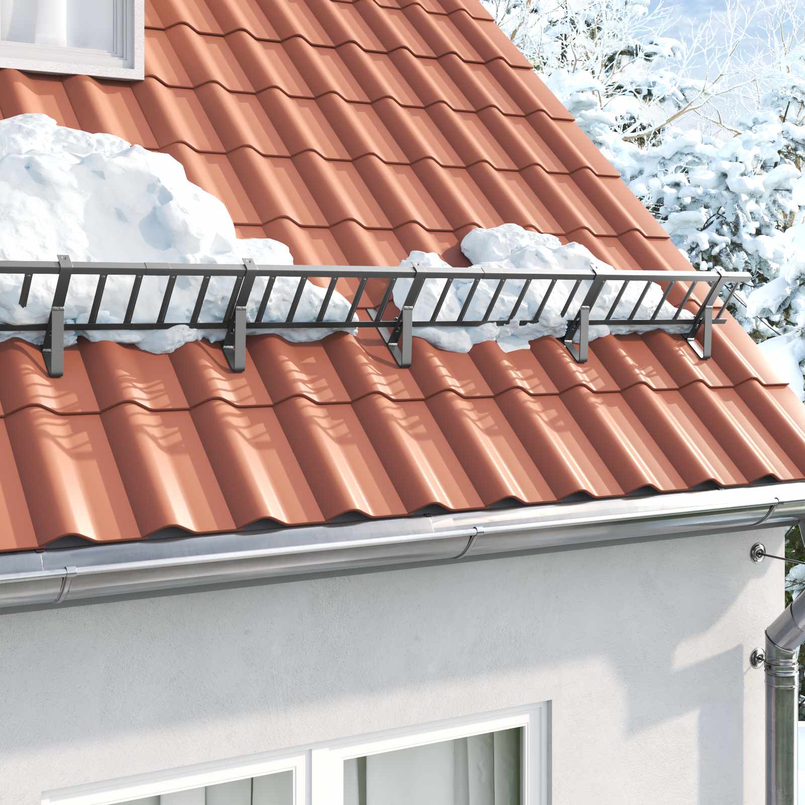 Dachschneeschild Anthrazit Stahl 300cm