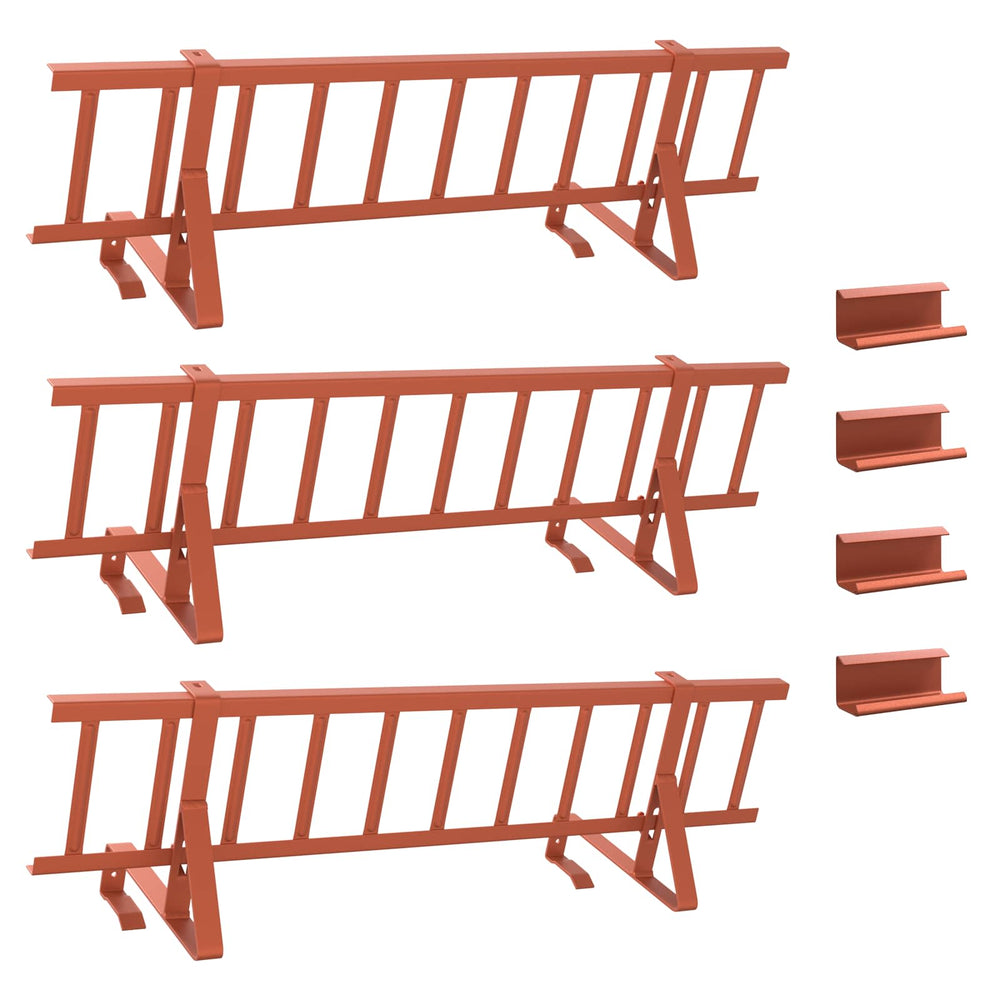 vidaXL Roof Snow Guard Red 300 x 29.5 x 34.5 cm Steel