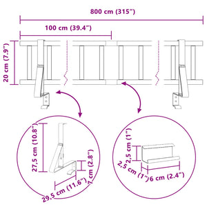 Roter Dachschneeschutz Stahl 800 cm
