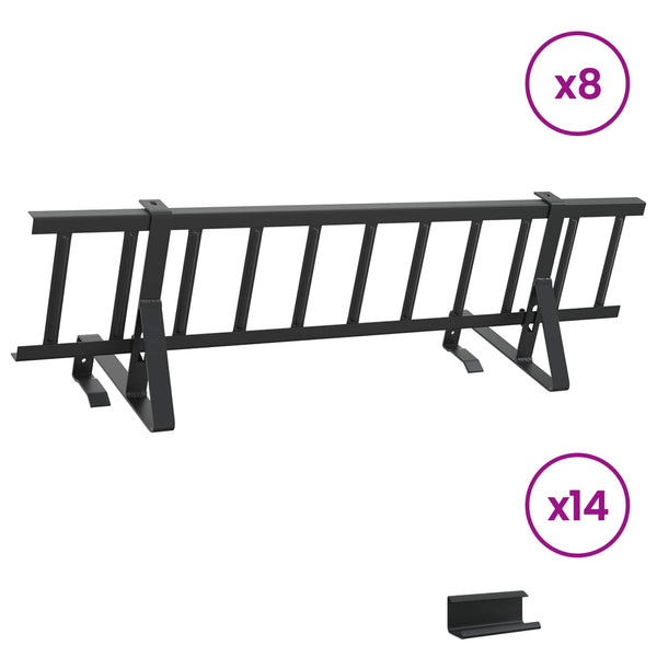 Dachschneeschild Stahl Schwarz 800cm