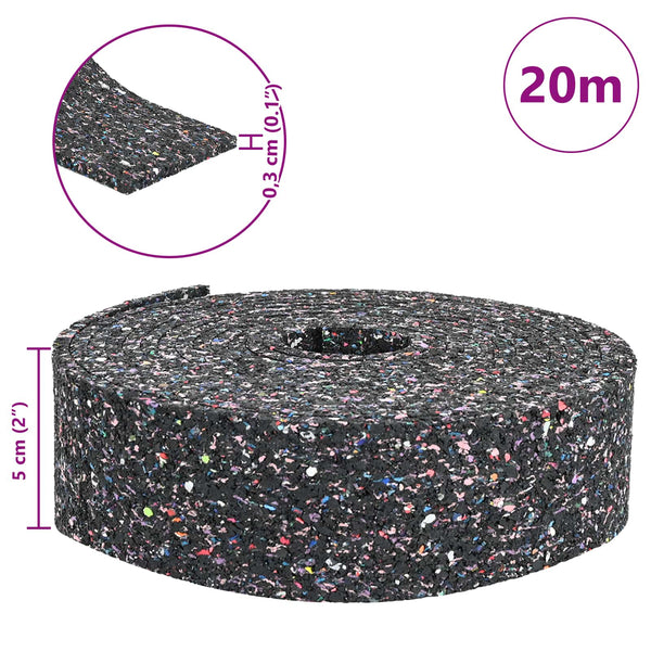 Gummi Granulat Rolle Schwarz 200 cm