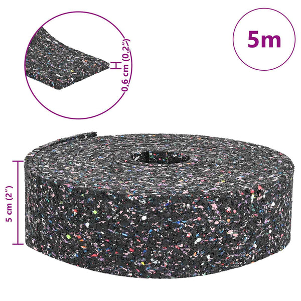 Gummi Granulat Rolle Schwarz 500x5x0,6cm