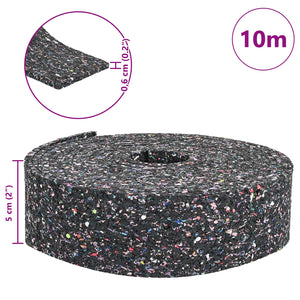 Gummi Granulat Rolle, Schwarz, 1000x5x0,6cm