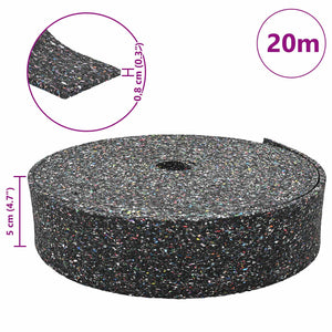 Gummi Granulat Rolle Schwarz 200x5x0,8cm