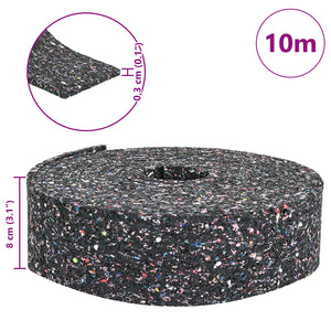 Gummi Granulat Rolle Schwarz 1000 x 8cm