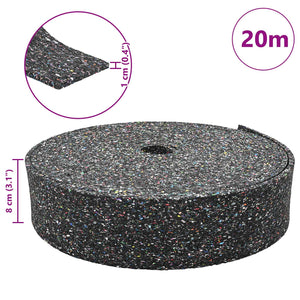 Gummi Granulat Rolle Schwarz 200x8x1cm