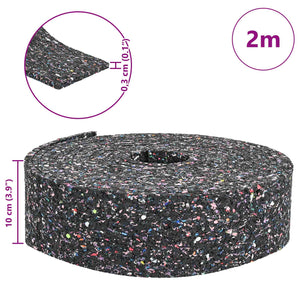 Gummi Granulat Rolle Schwarz 200cm