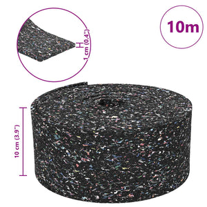 Gummi Granulat Rolle Schwarz 1000x10x1 cm