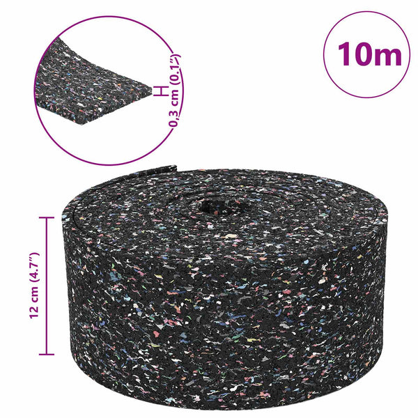 Gummi Granulat Rolle Schwarz 1000 x 12 cm