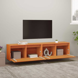 Wandschrank mit Regal, 2er Set, Wachsbraun