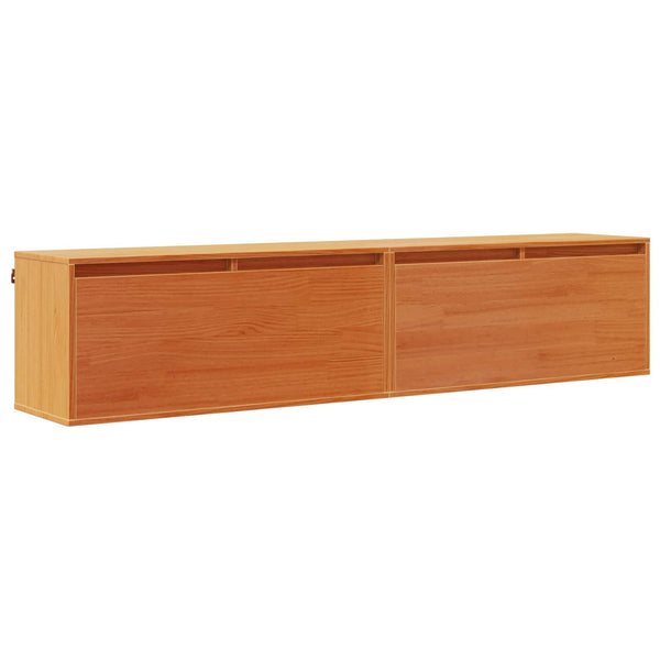 Wandschrank mit Regal, 2er Set, Wachsbraun