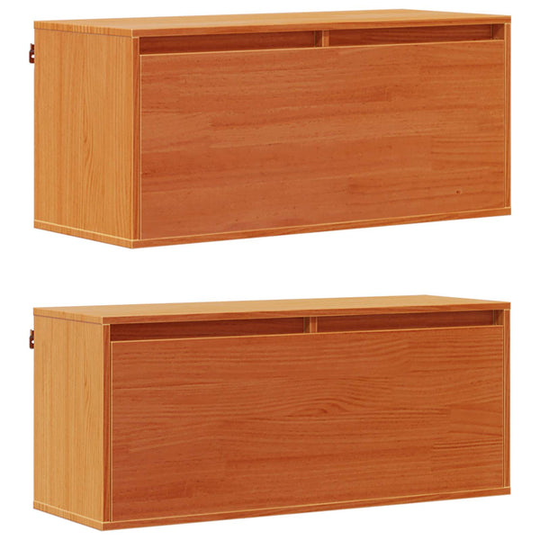 Wandschrank mit Regal, 2er Set, Wachsbraun