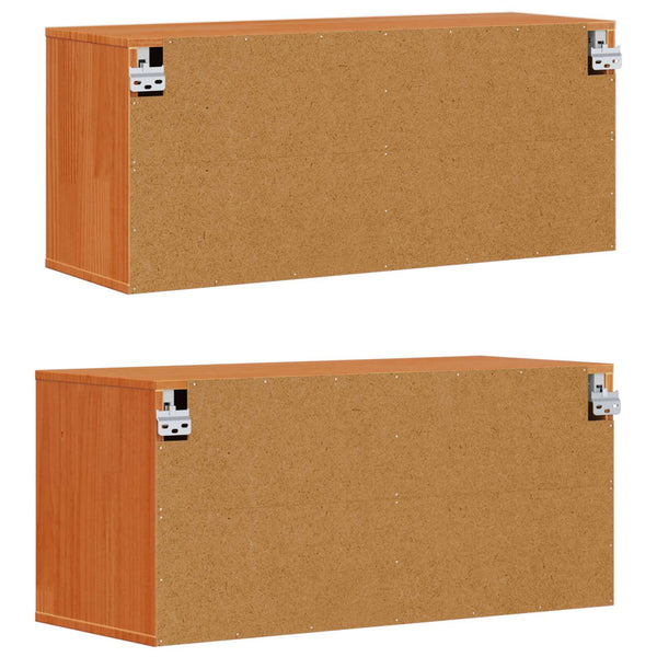 Wandschrank mit Regal, 2er Set, Wachsbraun