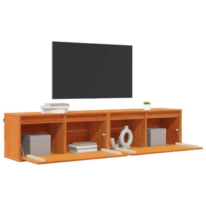 Wandschrank mit Regal, 2er Set, Wachsbraun
