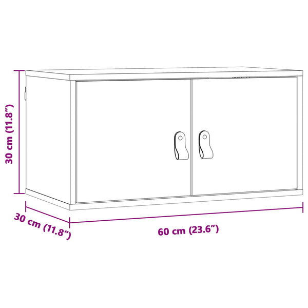 Wandschrank mit Regal, 2er Set, Wachsbraun